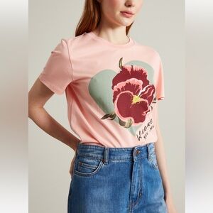 NWOT Weekend Max Mara Label-cut Jersey T-shirt with Floral Spring/Summer